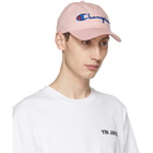 Champion Reverse Weave Pink Large Logo Baseball Cap