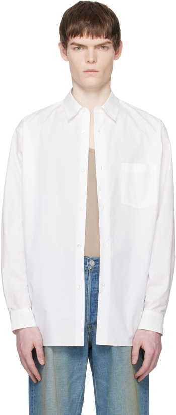 Photo: stein White Suvin Cotton Oversized Regular Collar Shirt