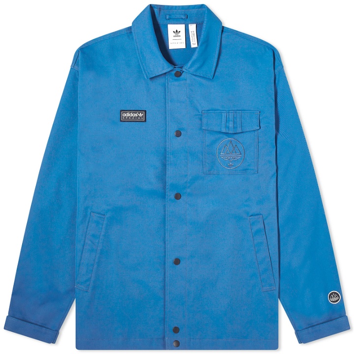Photo: Adidas Statement Men's Adidas SPZL Wingrove Jacket in Core Blue