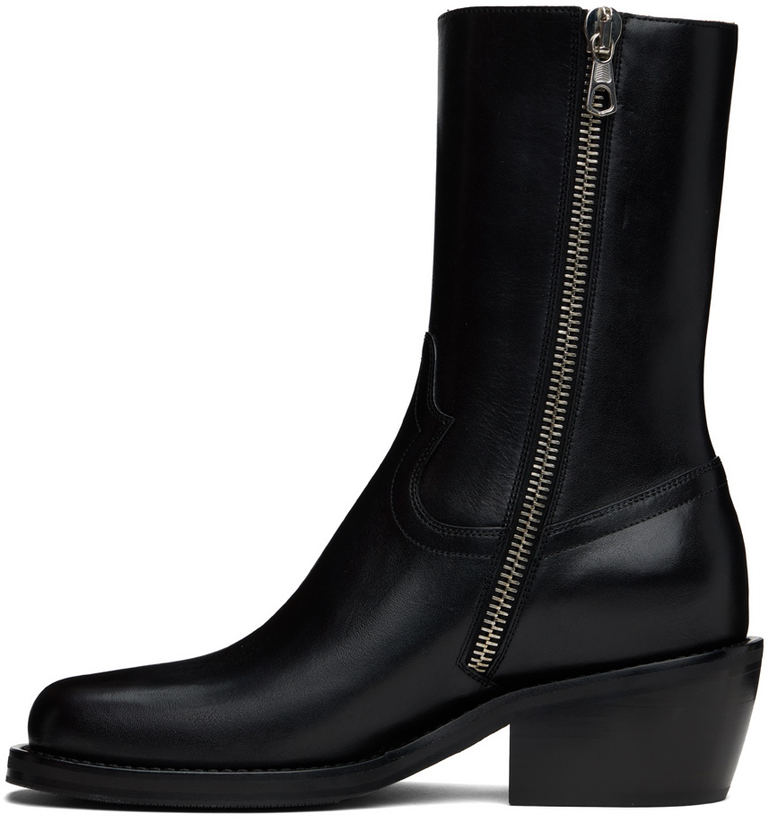 Dries Van Noten Black Leather Boots
