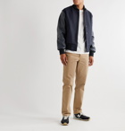 Golden Bear - The Albany Wool-Blend and Leather Bomber Jacket - Blue