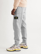 Stone Island - Slim-Fit Tapered Logo-Appliquéd Cotton-Jersey Cargo Sweatpants - Gray