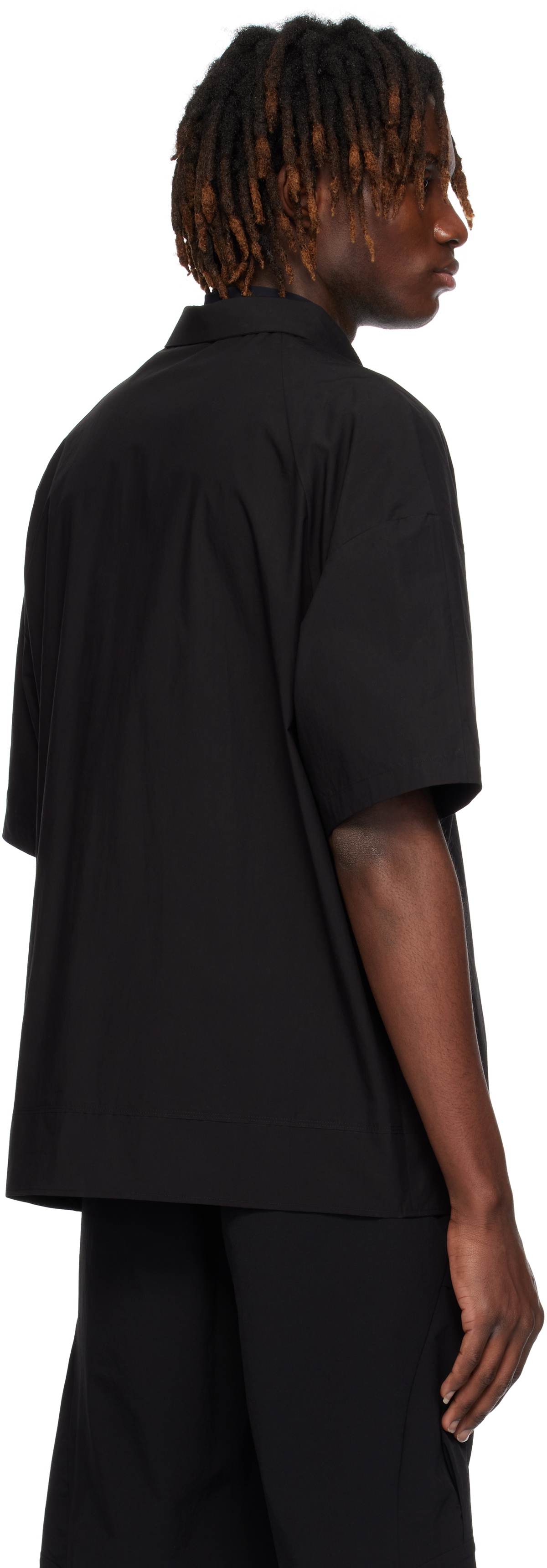 DEVOA Black Half Sleeve Shirt