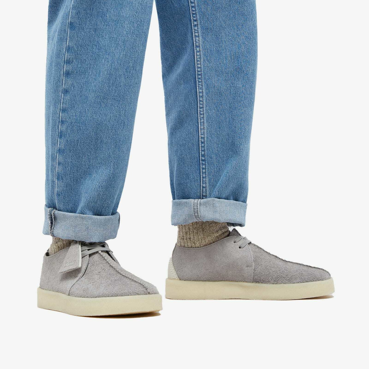 Clarks Originals Men's Trek Cup in Grey Hairy Suede Clarks Originals