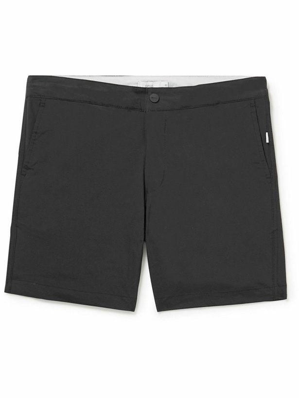 Photo: Onia - Traveler Straight-Leg Cotton-Blend Shorts - Black