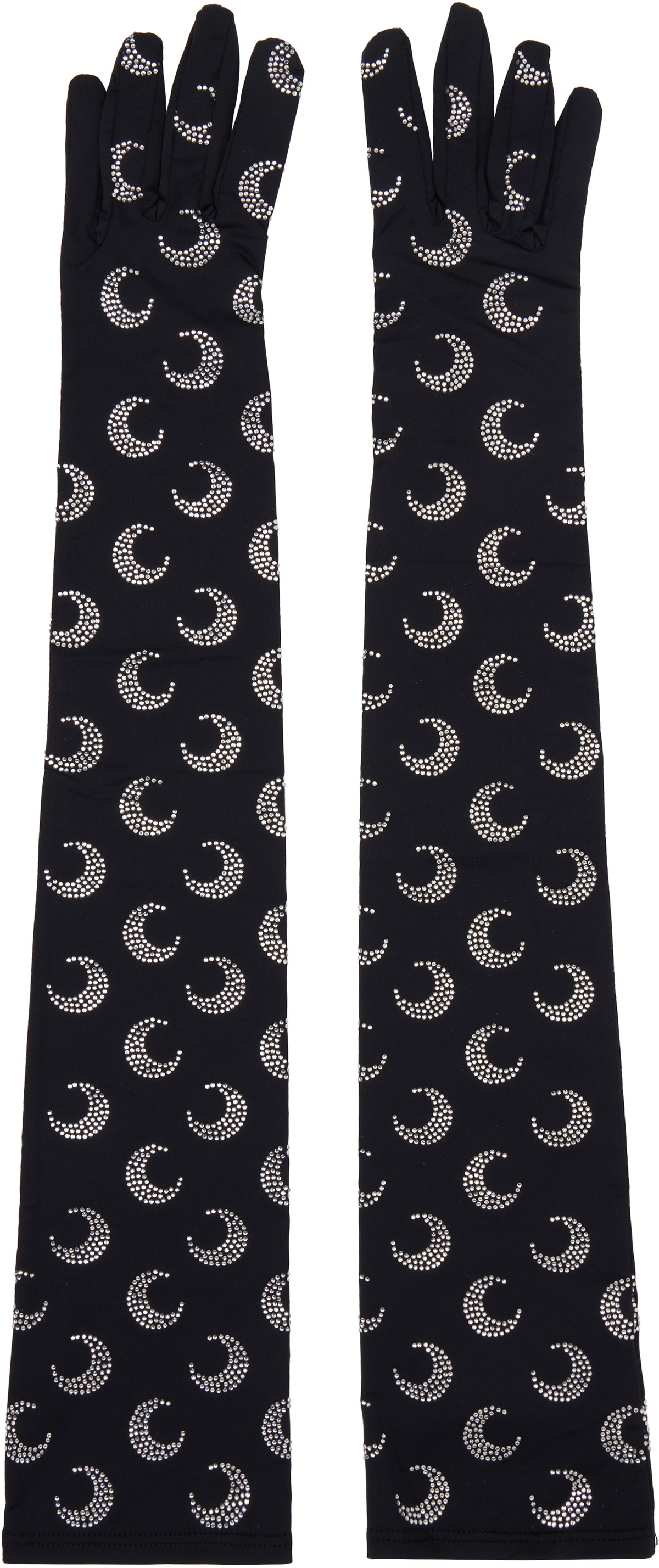 Marine Serre White All Over Moon Gloves Marine Serre