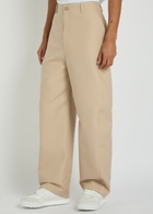 Givenchy Couture Workwear Wide-leg Cotton Trousers Beige