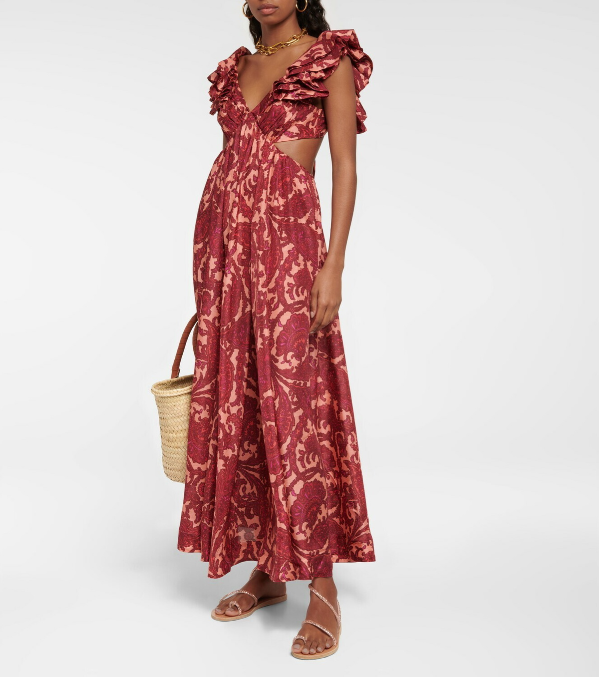 Zimmermann - Tiggy printed cutout silk maxi dress Zimmermann