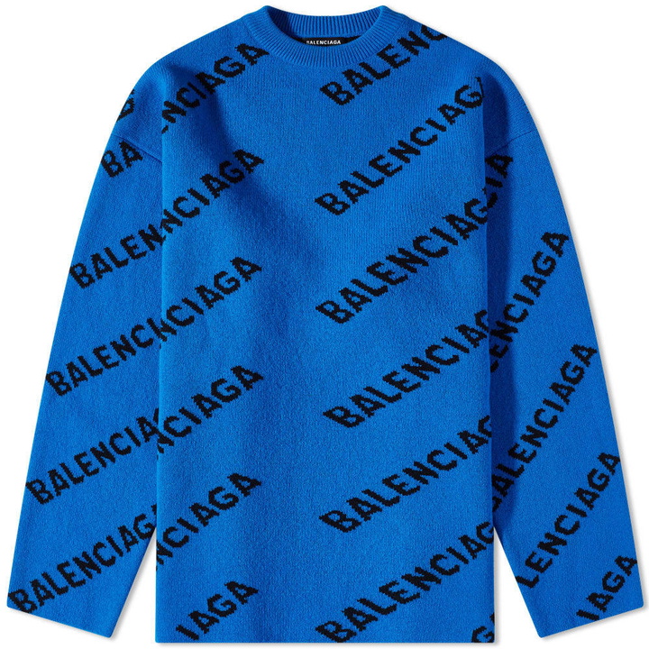 Photo: Balenciaga All Over Intarsia Logo Knit