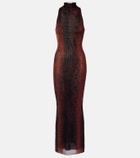 Jean Paul Gaultier Snake-effect halterneck gown