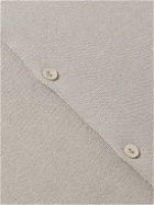 Agnona - Slim-Fit Camp-Collar Silk and Cotton-Blend Shirt - Gray