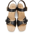 Stella McCartney Black and White Faux-Leather Elyse Sandals
