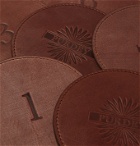 Purdey - Set of 9 Leather Coasters - Brown