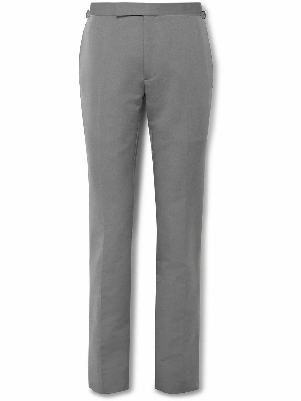 Photo: TOM FORD - Shelton Slim-Fit Cotton and Silk-Blend Suit Trousers - Gray