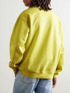 DIME - Logo-Embroidered Cotton-Jersey Sweatshirt - Yellow
