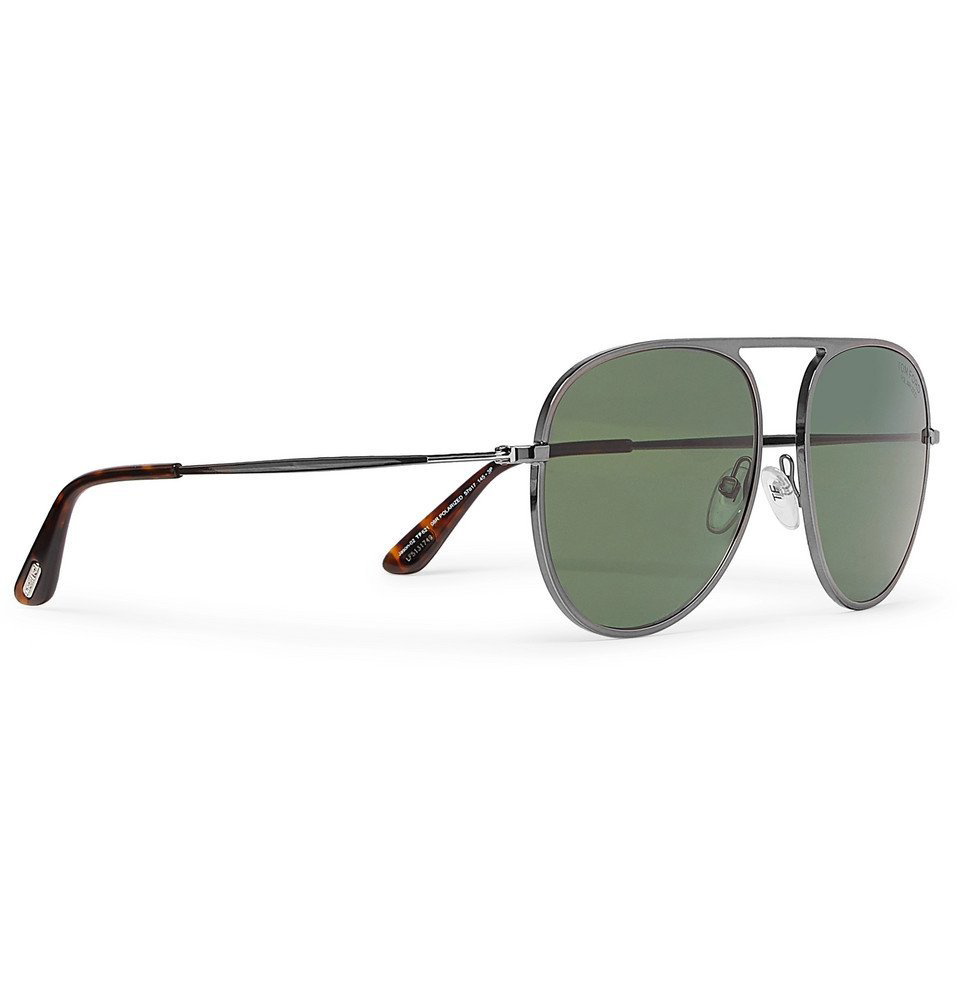 TOM FORD - Aviator-Style Gunmetal-Tone Polarised Sunglasses - Men -  Gunmetal TOM FORD