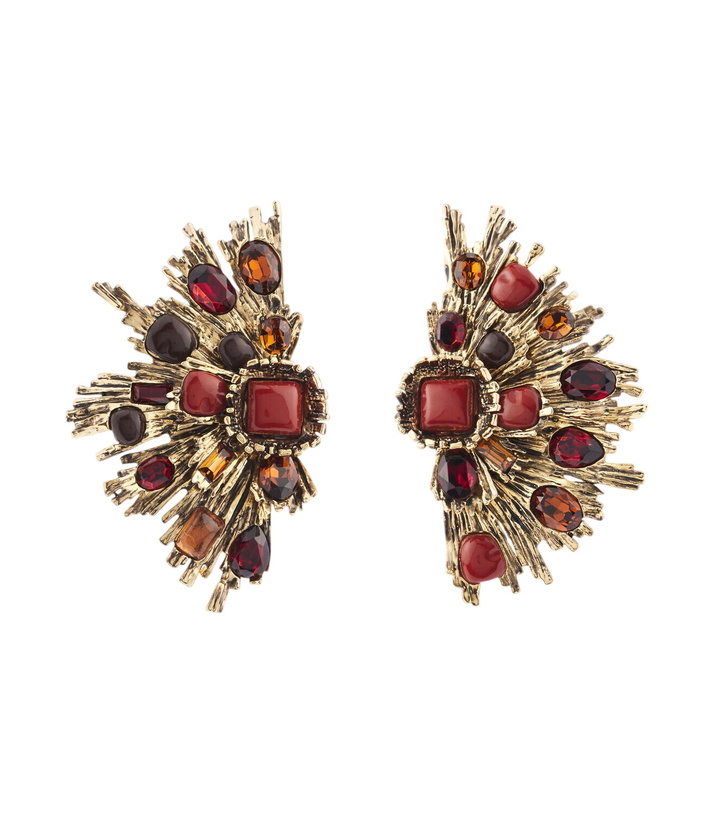 Photo: Saint Laurent Sunrise embellished clip-on earrings