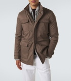 Kiton Suede-trimmed technical jacket