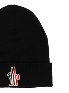 MONCLER GRENOBLE - Logo Wool Knit Beanie Hat