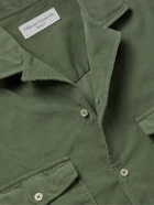 Officine Générale - Eric Camp-Collar Garment-Dyed Cotton-Corduroy Shirt - Green