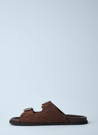 Gucci Logo Embossed Leather Slides