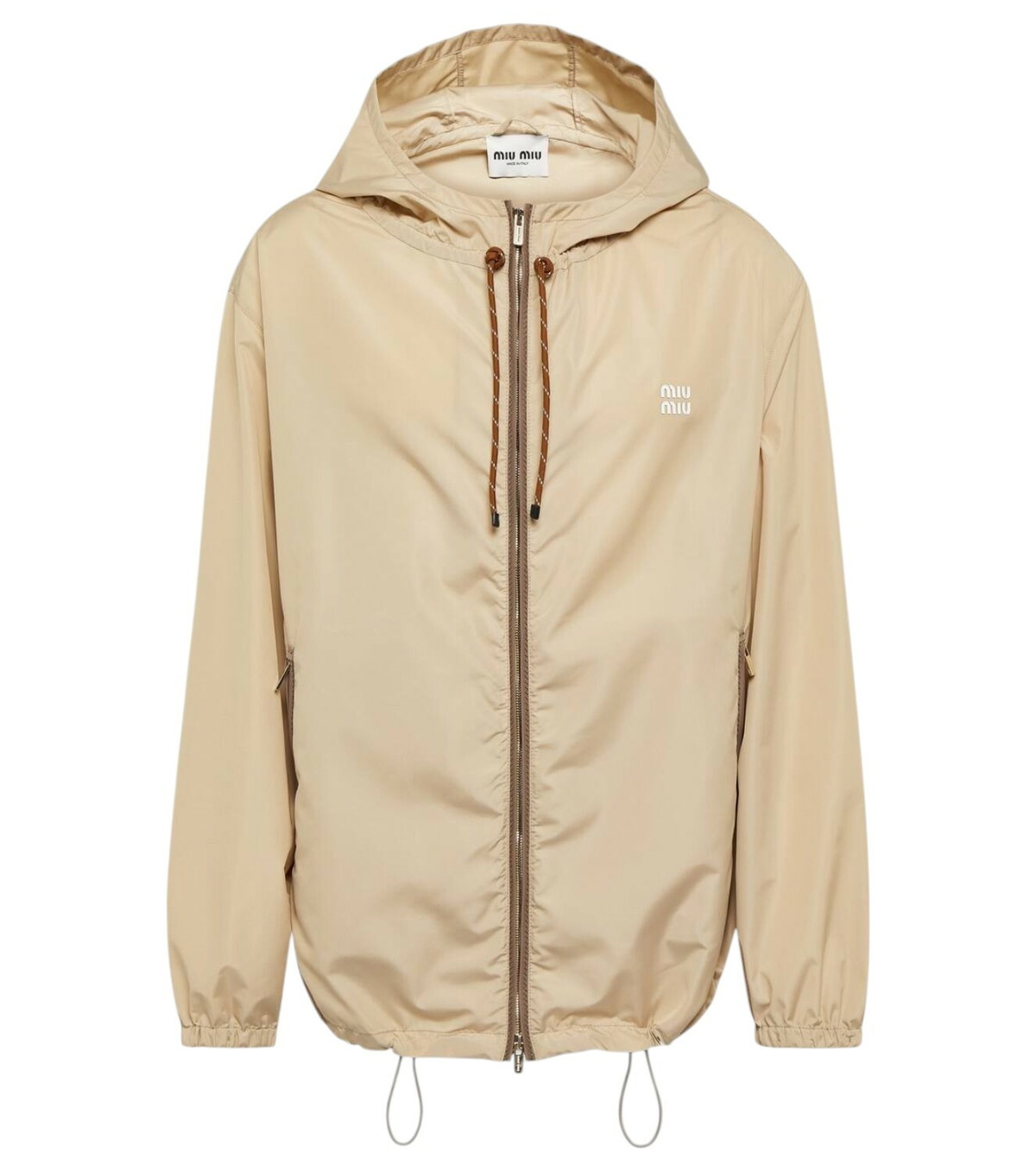 Miu Miu Logo embroidered technical jacket Miu Miu