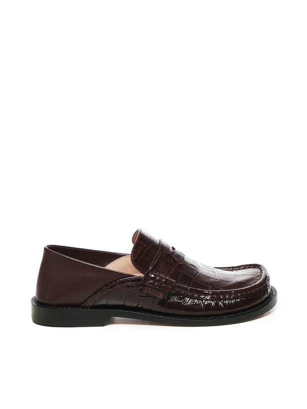 Photo: Loewe Burgundy Leather Campo Loafers