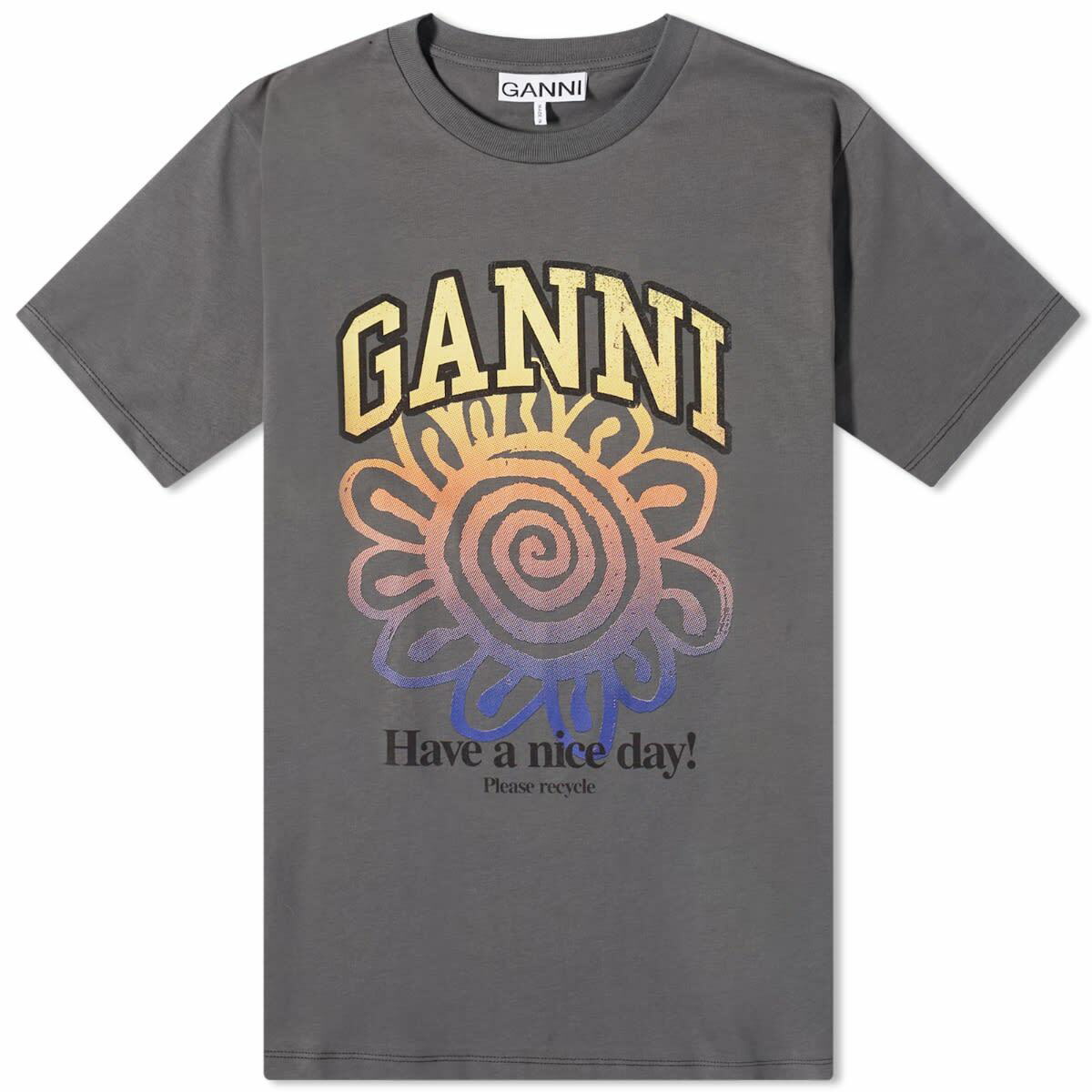 Ganni Basic Jersey Flower Relaxed T-shirt