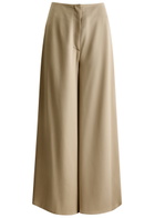 Nanushka Zaniah Cropped Flared-leg Satin Trousers Beige