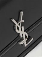 SAINT LAURENT - Solferino Medium Logo-Appliquéd Leather Messenger Bag - Black