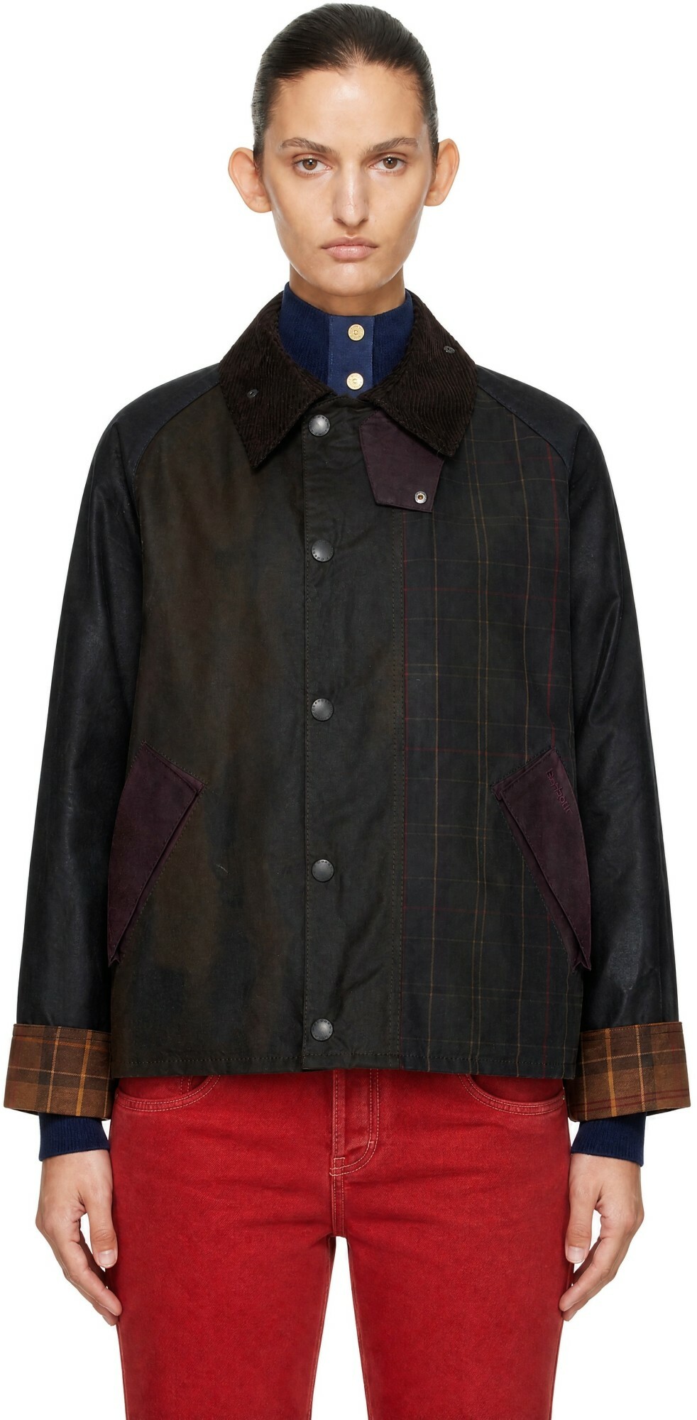 Barbour Khaki Patchwork Transport Waxed Jacket