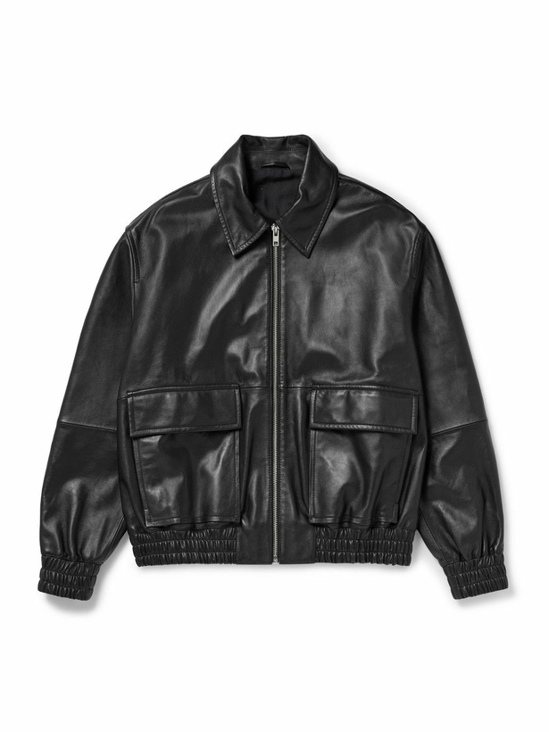 Photo: Studio Nicholson - Piston Leather Bomber Jacket - Black