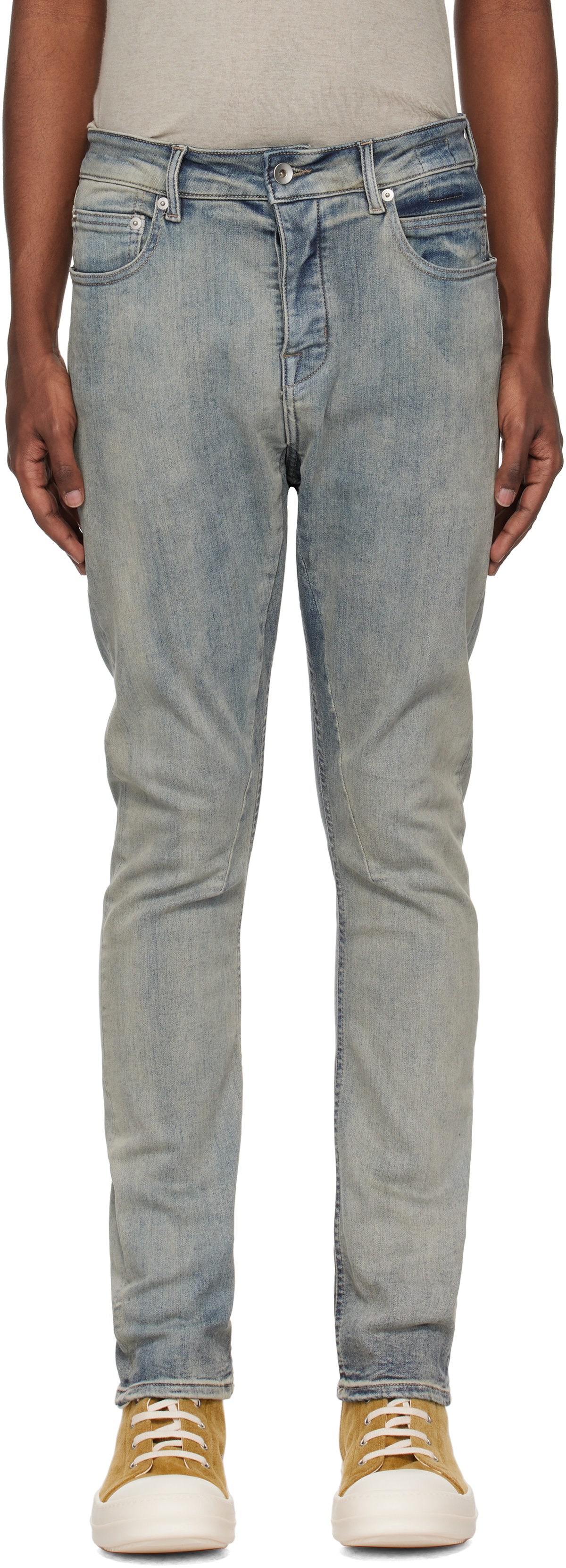 Rick Owens DRKSHDW Blue Porterville Detroit Cut Jeans Rick Rick Owens DRKSHDW Blue Porterville Detroit Cut Jeans Rick