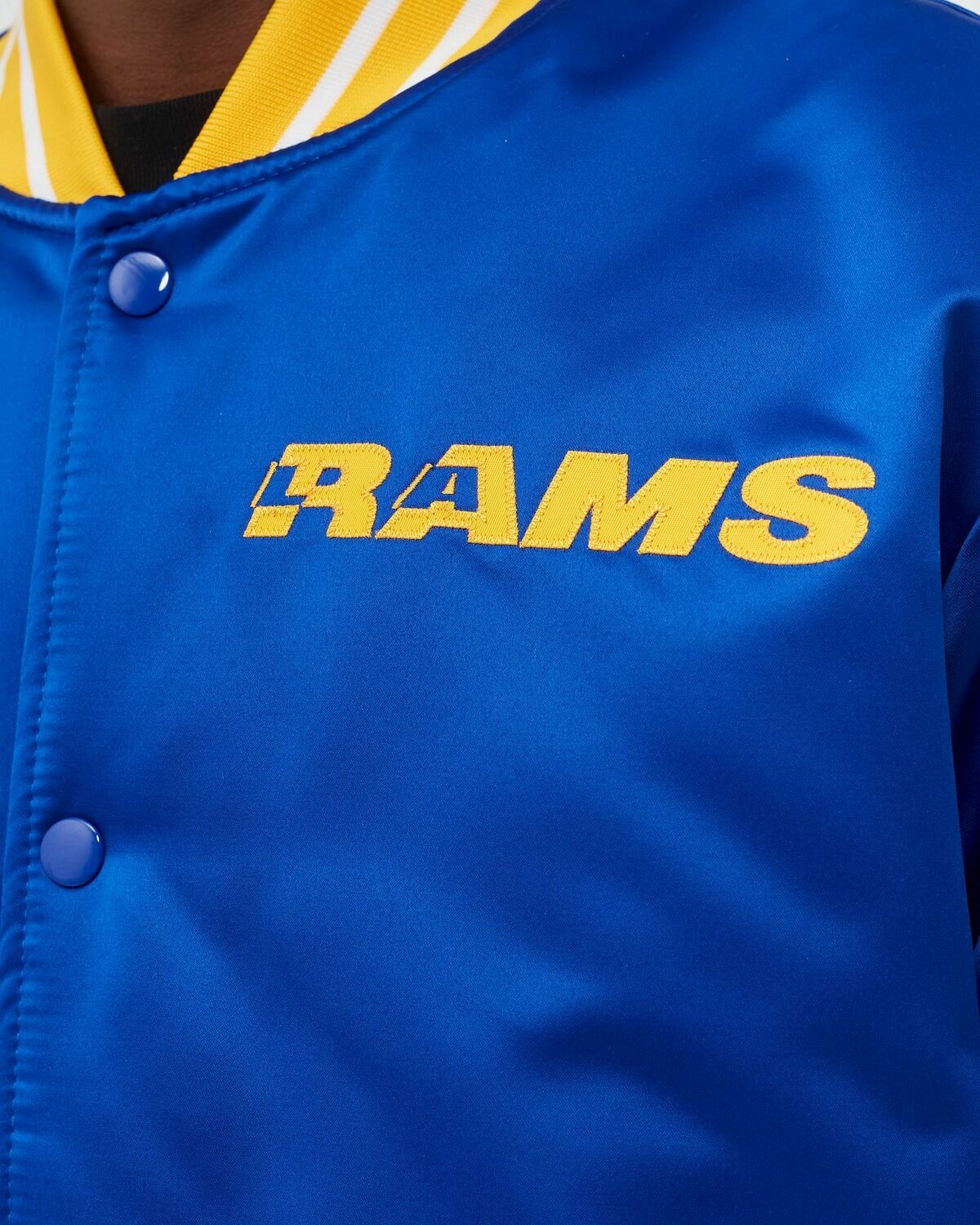 Mitchell & Ness Nfl Heavyweight Satin Jacket Los Angeles Rams Blue - Mens - College Jackets/Team Jackets