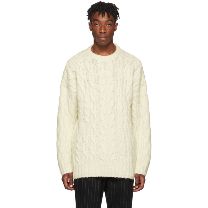 Juun.J Off-White Cable Knit Sweater Juun.J