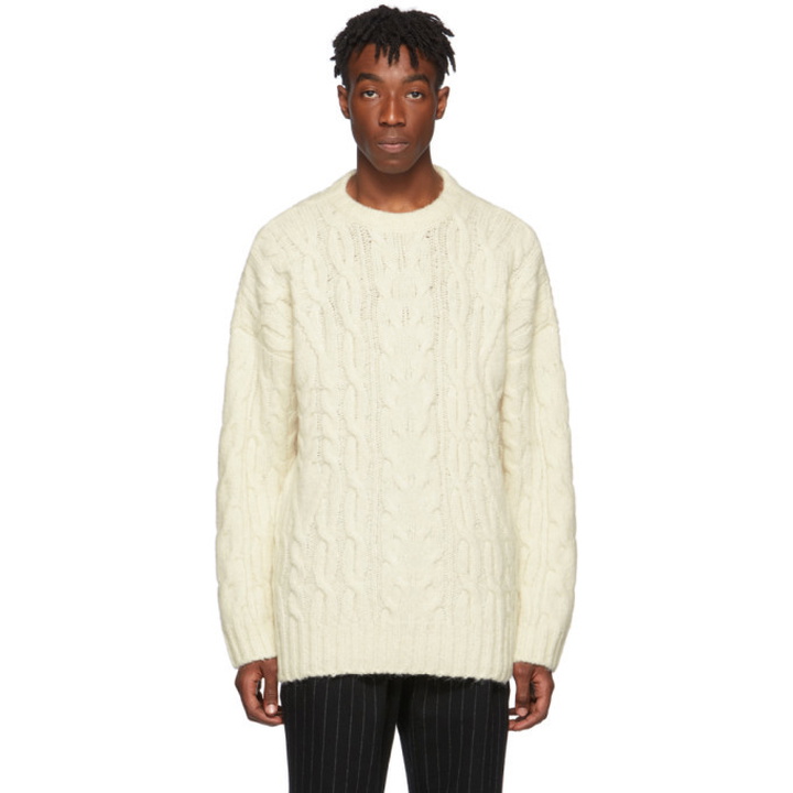 Photo: Juun.J Off-White Cable Knit Sweater