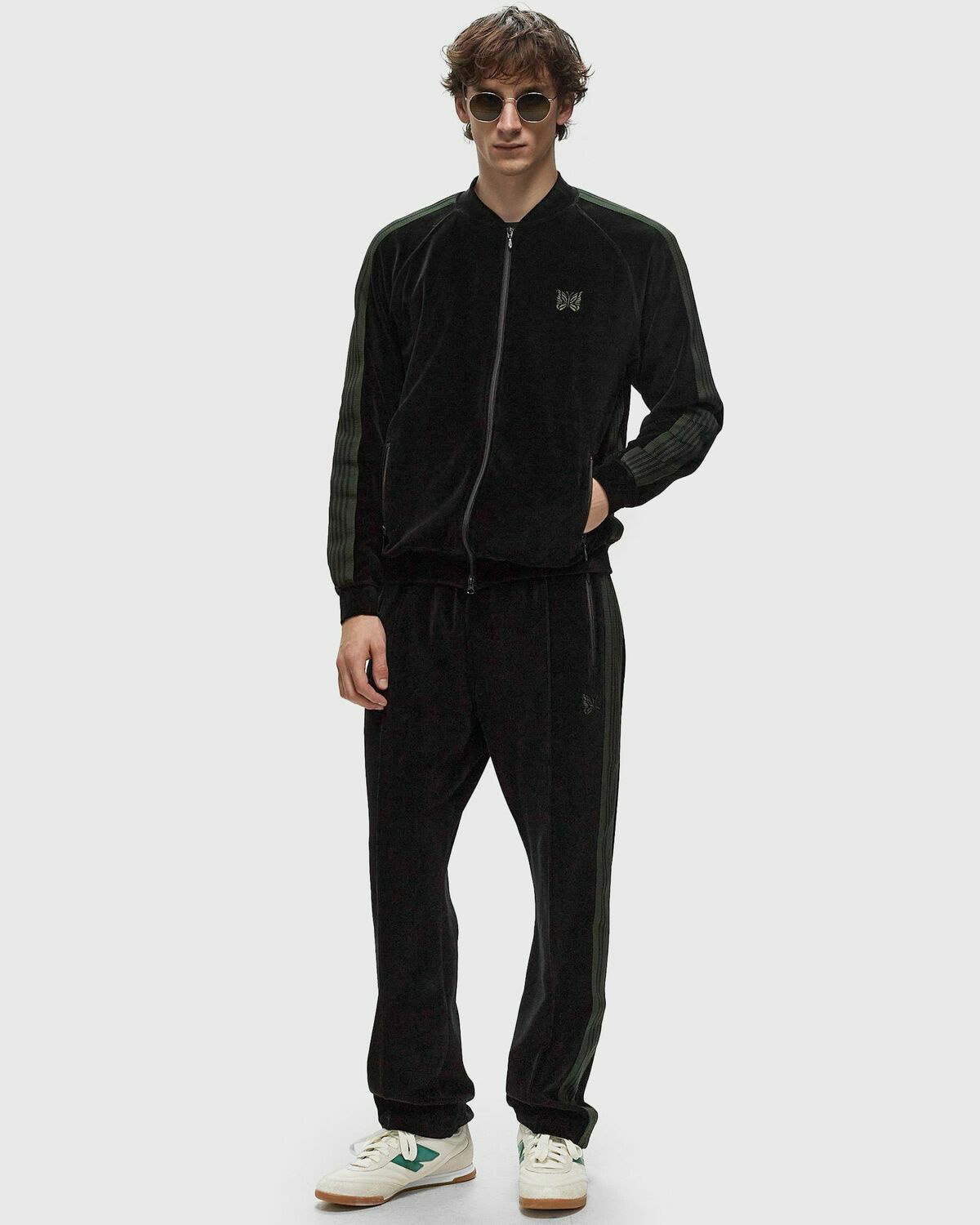 Needles Narrow Track Pant C/Pe Velour Black Track Pants Needles