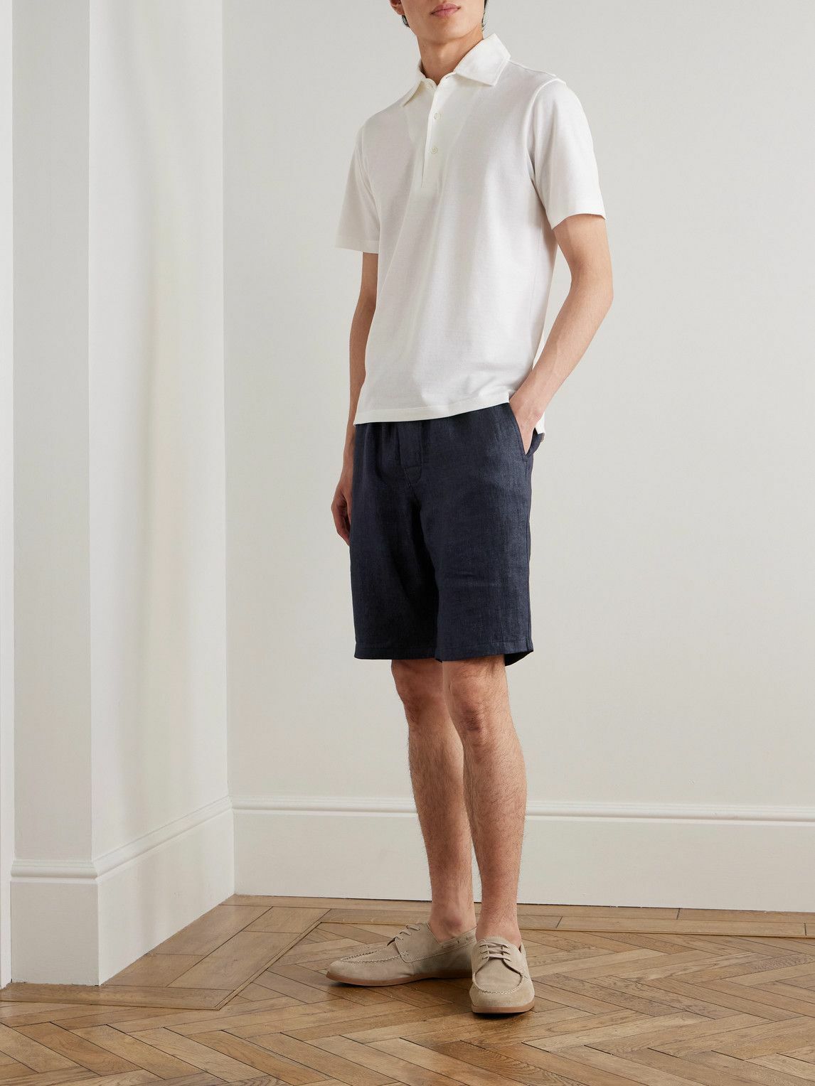 De Petrillo - Cotton-Piqué Polo Shirt - White
