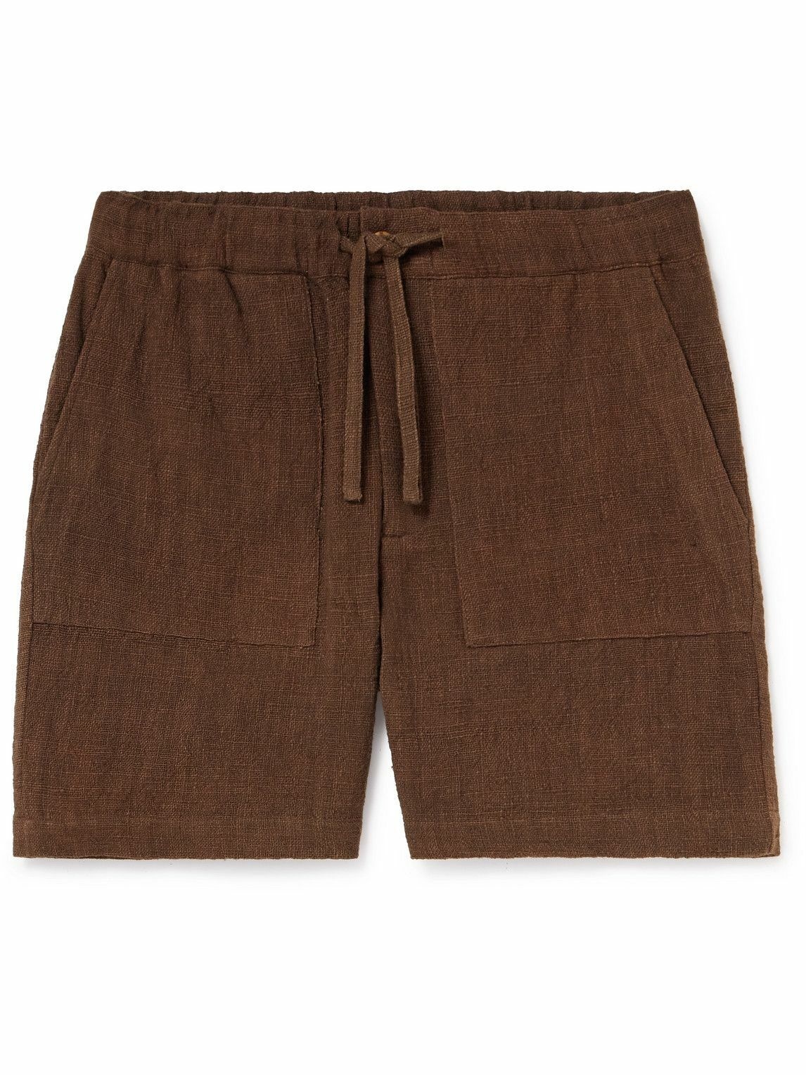 Photo: SMR Days - Cubbls Textured-Cotton Shorts - Brown
