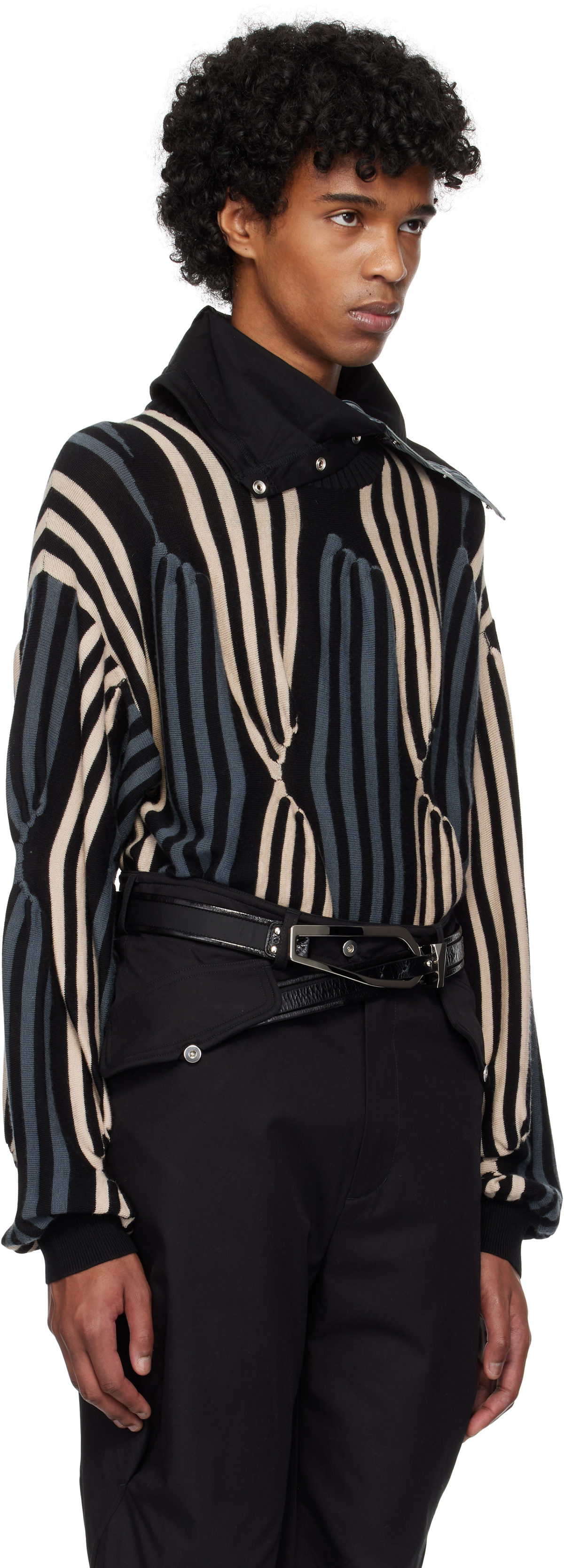 Kiko Kostadinov Black & Beige Solix Sweater Kiko Kostadinov
