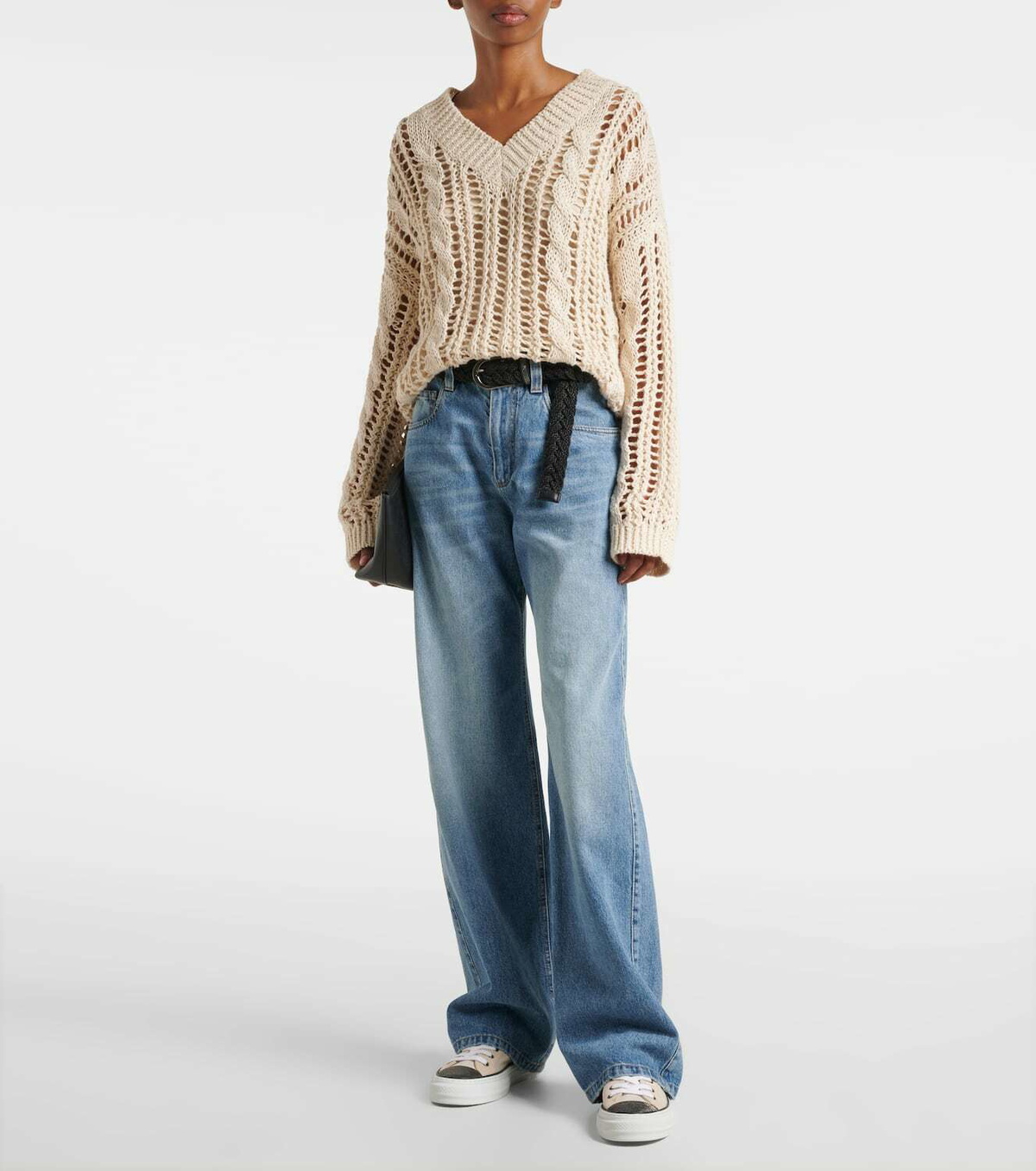 Brunello Cucinelli Monili suede-trimmed low-top sneakers