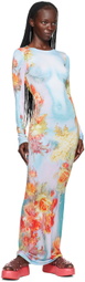 Jean Paul Gaultier Blue 'The Body Flower' Maxi Dress