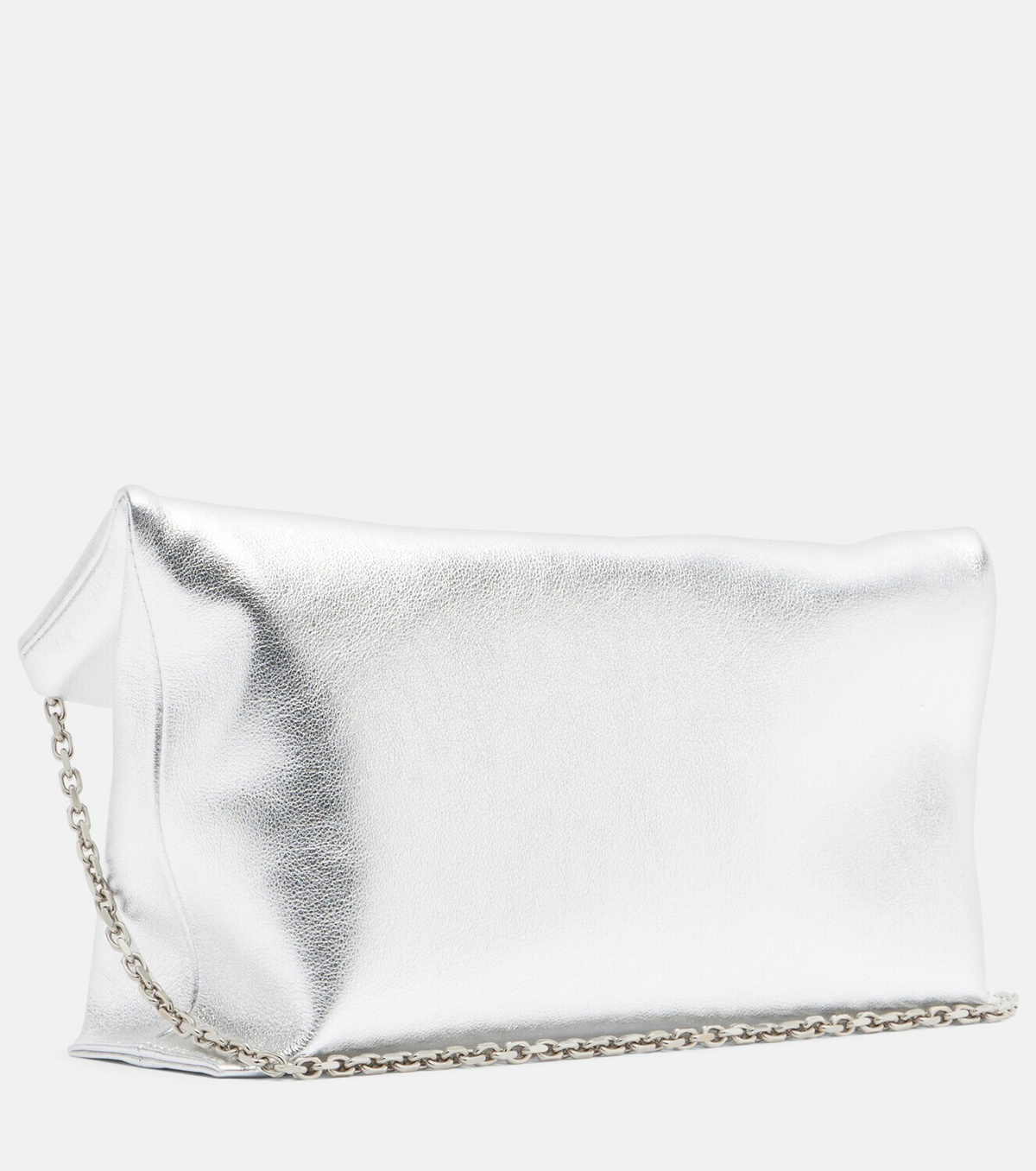Roger Vivier Trompette metallic leather clutch