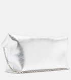Roger Vivier Trompette metallic leather clutch