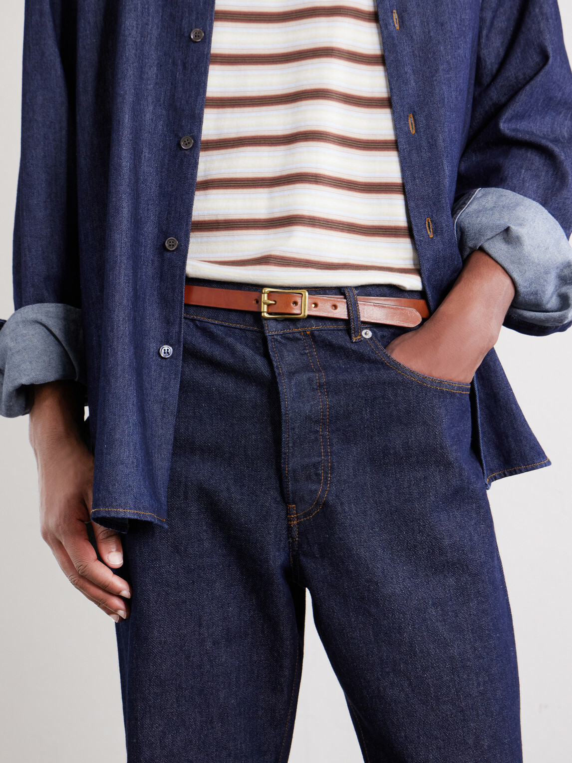 Yuketen - 2cm Leather Belt - Brown
