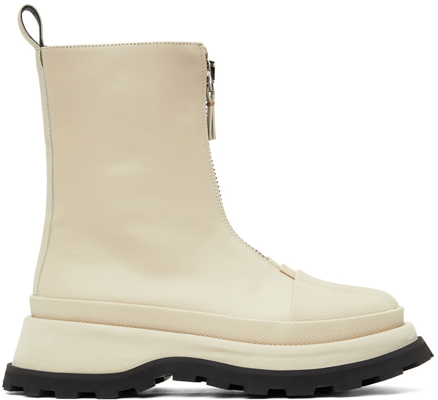 Jil Sander Off-White Chunky Zip Boots Jil Sander