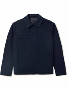 Lardini - Brushed Stretch-Cotton Twill Blouson Jacket - Blue