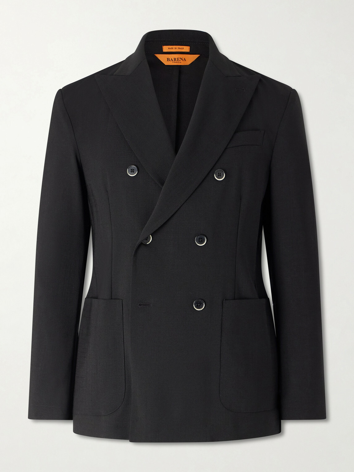 Barena - Double-Breasted Virgin Wool Suit Jacket - Black