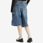 Dickies Women's Carpenter Denim Jort in Rinsed Blue
