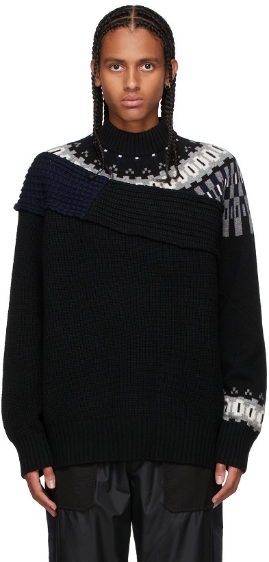 Photo: Sacai Black Knit Wool Crewneck Sweater